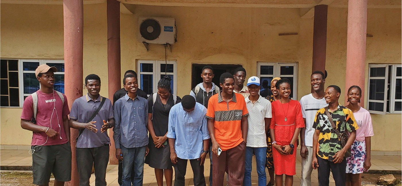 The Ogbontor bootcamp cohort outside the lab at UNN Nsukka