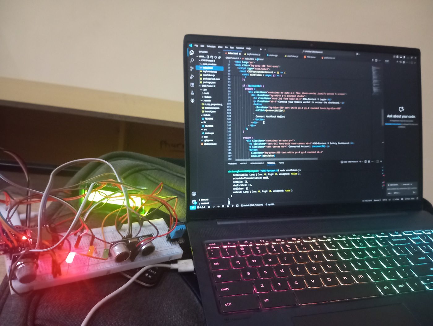 Developing the gas and temperature monitor firmware